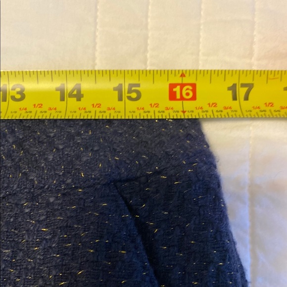 Merona Skirt Pencil Knee Length Navy Blue with Gold Thread Bouclé Lined Size 10 - Picture 6 of 8